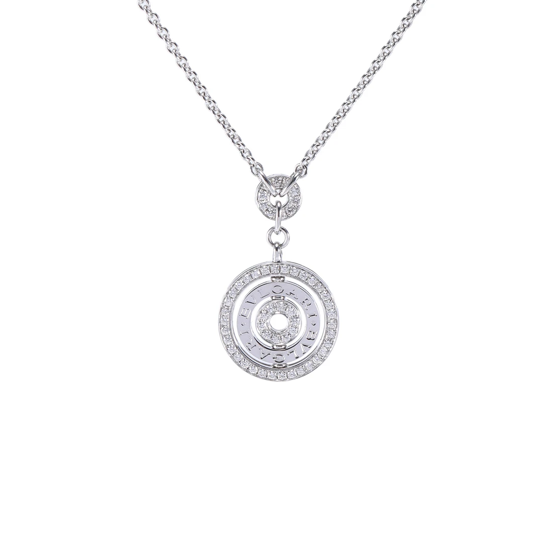99新 BVLGARI/宝格丽 小花6欢 满钻项链 18k白金 白金