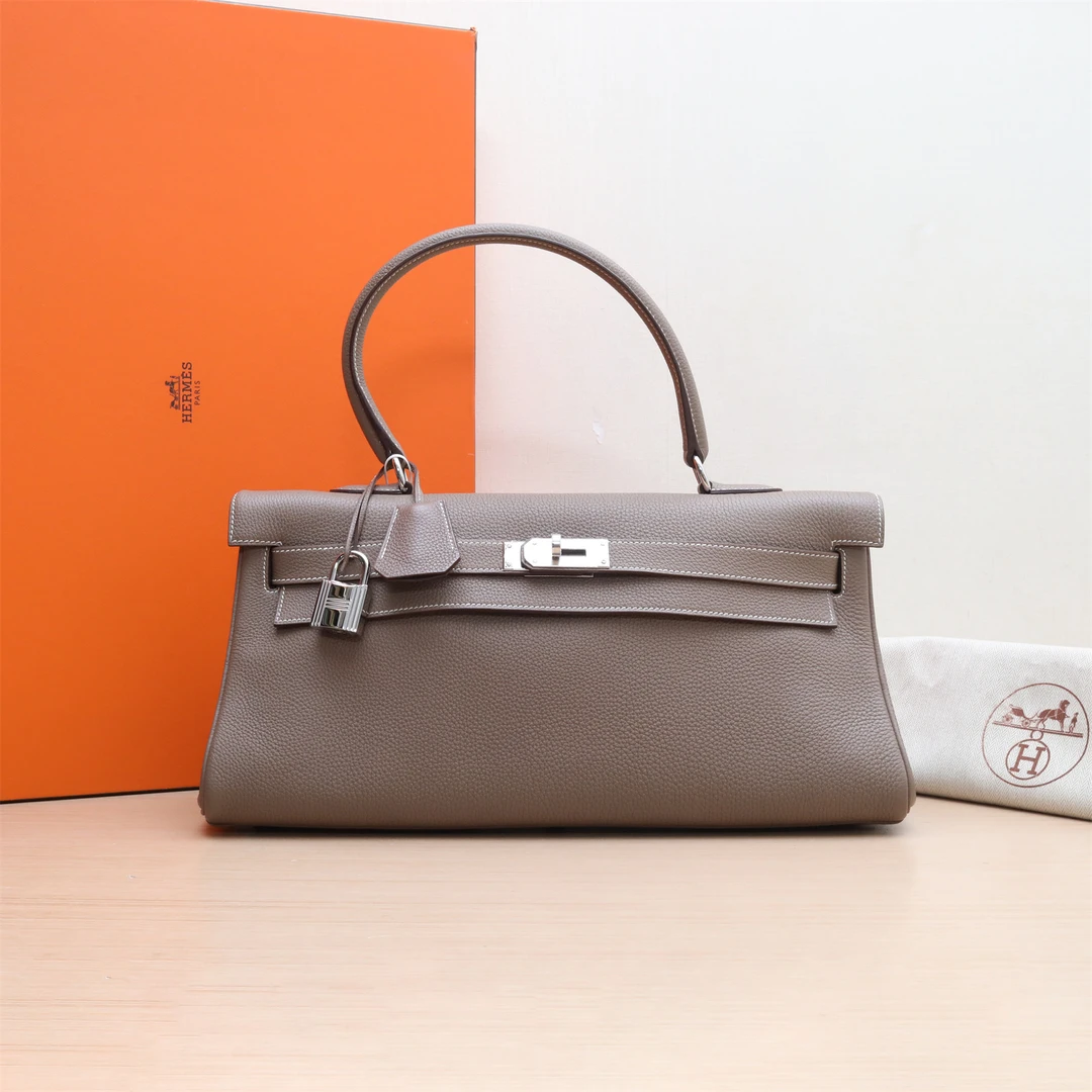 99新 Hermes/爱马仕 【小花念念】shoulder kelly 18大象灰 框O包