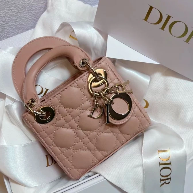 99新 DIOR/迪奥 小花6枫迪奥 Dior 戴妃 mini 粉色