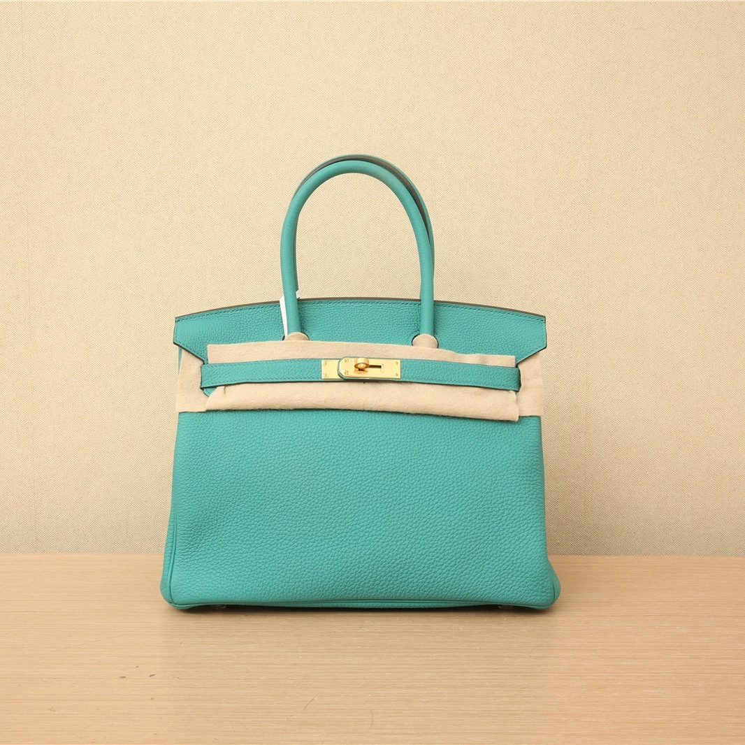 99新 Hermes/爱马仕 【小花念念】BIRKIN 30 维罗纳绿 Togo皮 D刻包