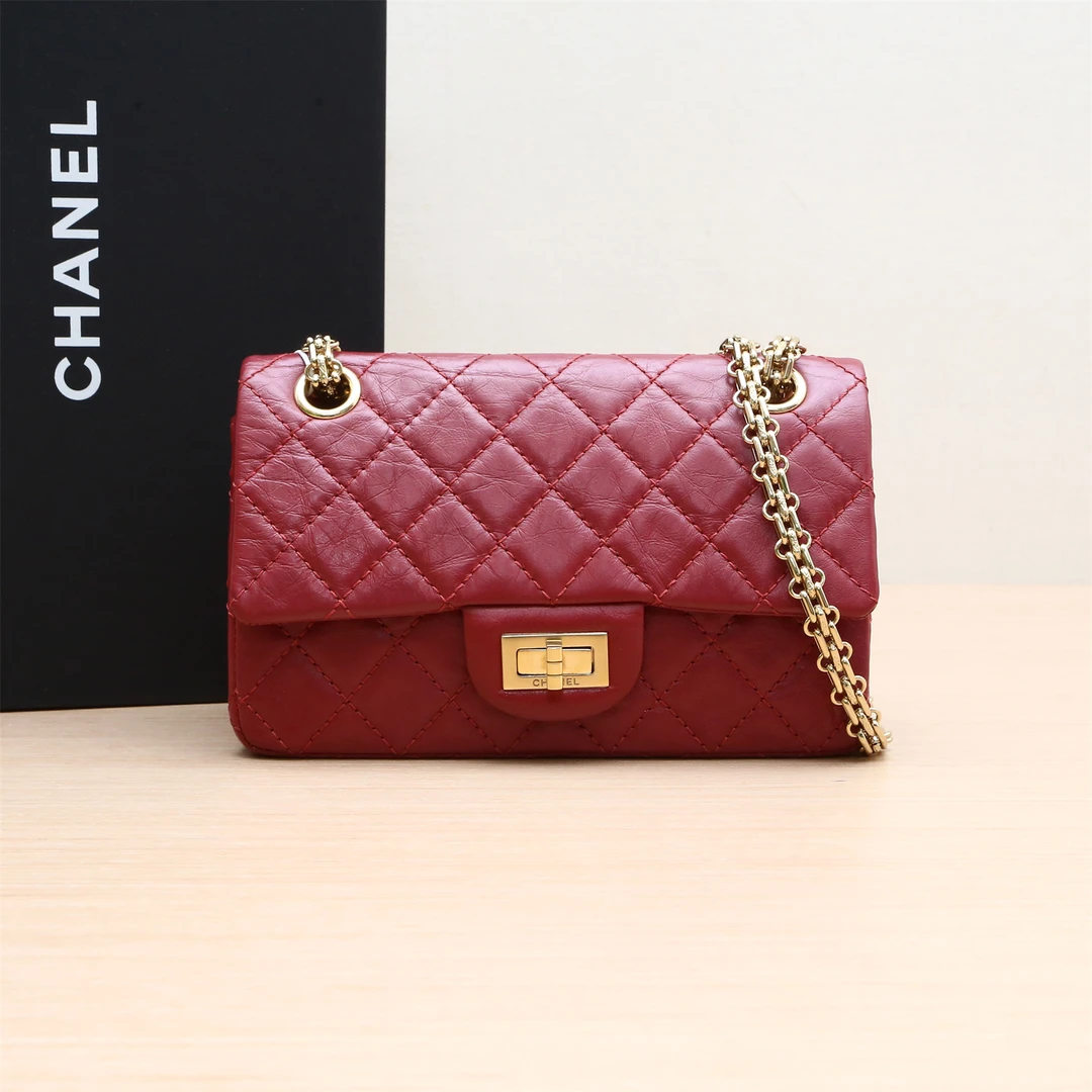 99新 Chanel/香奈儿 【小花念念】2.55 口盖包 迷你 红色 28开