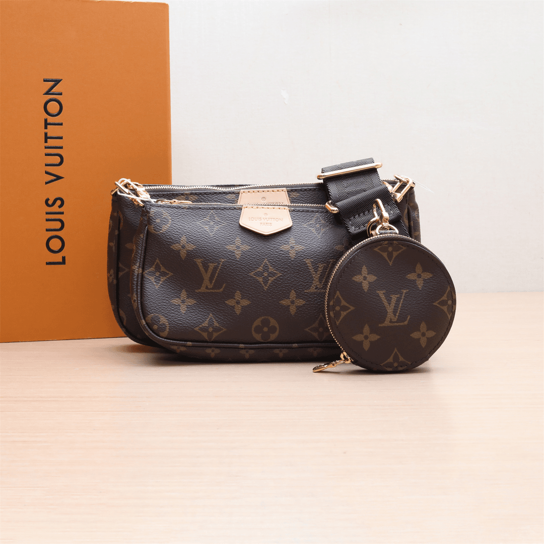 99新 LouisVuitton/路易威登 【小花Han】五合一 绿肩带 老花 芯片