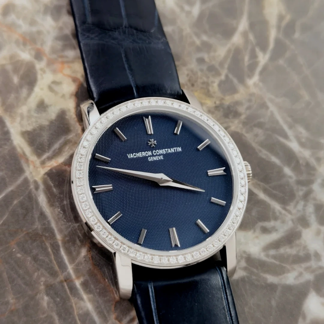 99新 Vacheron Constantin/江诗丹顿 小花6欢 传袭25558蓝盘-30mm