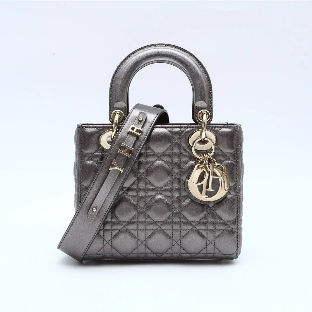 99新 DIOR/迪奥 小花6枫 戴妃包 四格 皮革S 金扣 2019