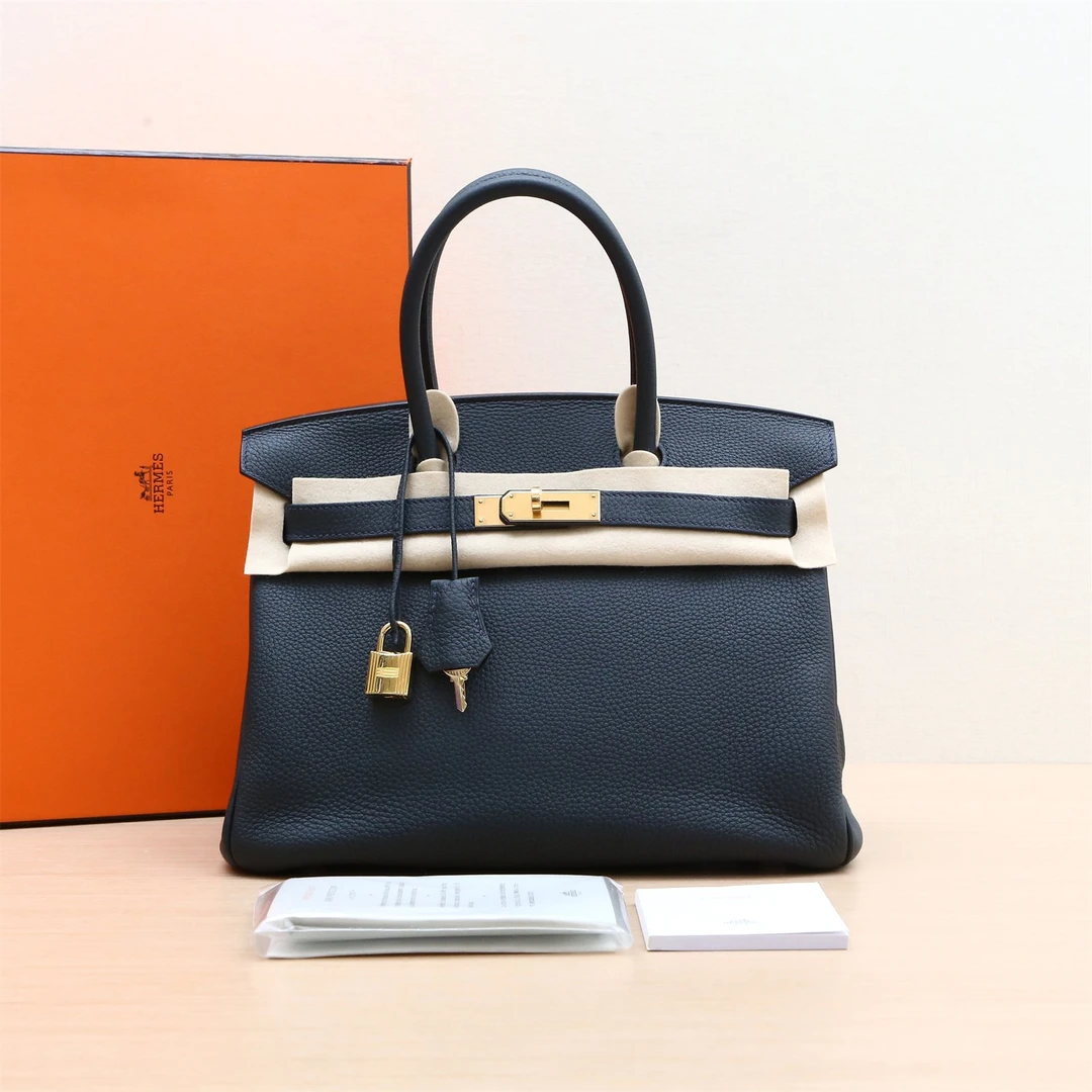 99新 Hermes/爱马仕 活动【小花Han】Birkin 30 卢梭绿 Tg皮D刻 包