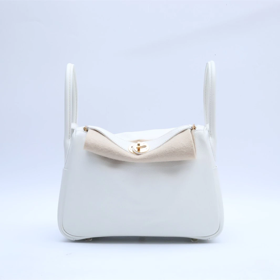 95新 Hermes/爱马仕 【小花念念】Lindy 26 01白色 EC皮 U刻 金扣包
