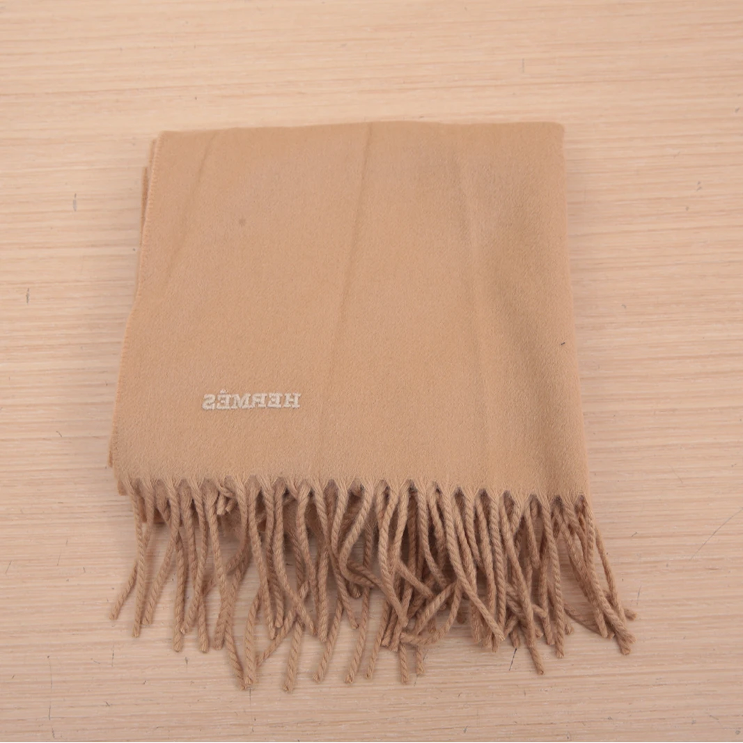 全新未使用 Hermes/爱马仕 【小花念念】围巾 40X160CM 卡其色