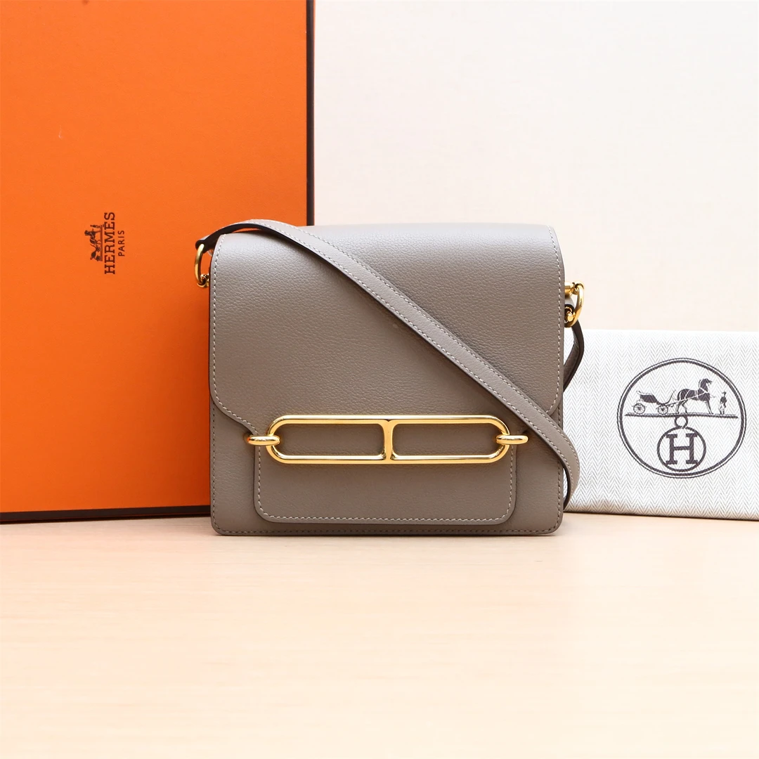 99新 Hermes/爱马仕 【小花Han】猪鼻子 19 M8银河灰 EC皮 A刻包