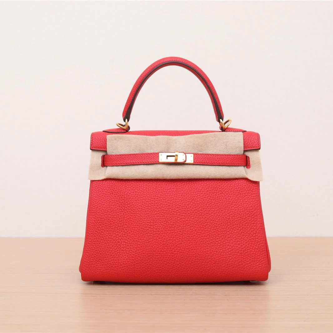 99新 Hermes/爱马仕 活动【小花Han】Kelly 25 心红色 Tg皮 D刻包