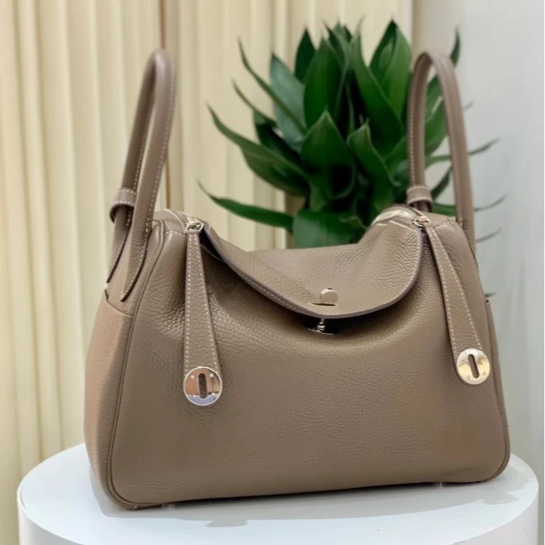 99新 Hermes/爱马仕 小花6枫爱马仕 lindy 30 大象灰 A刻包