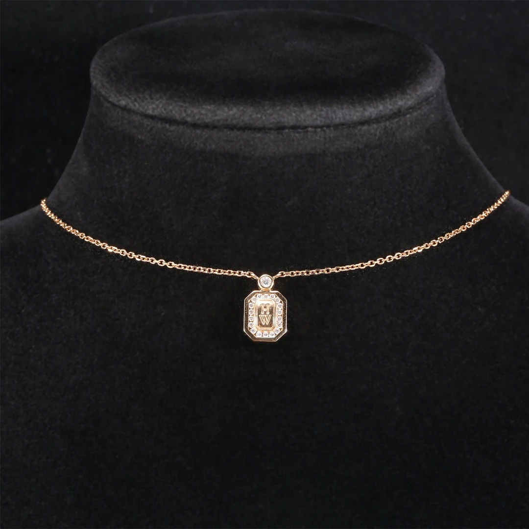 99新 Harry Winston/海瑞温斯顿 小花6枫海瑞温斯顿项链 玫瑰金