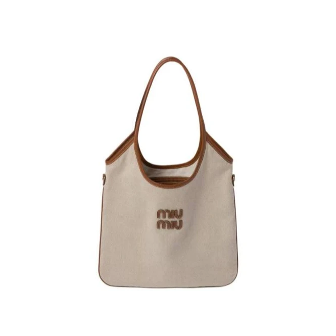 全新未使用 MIU MIU/缪缪 小花6枫IVY Tote托特包 35 米色