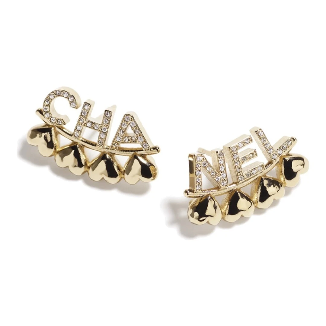 全新未使用  活动价【小花念念】23P 爱心 字母水钻 耳环