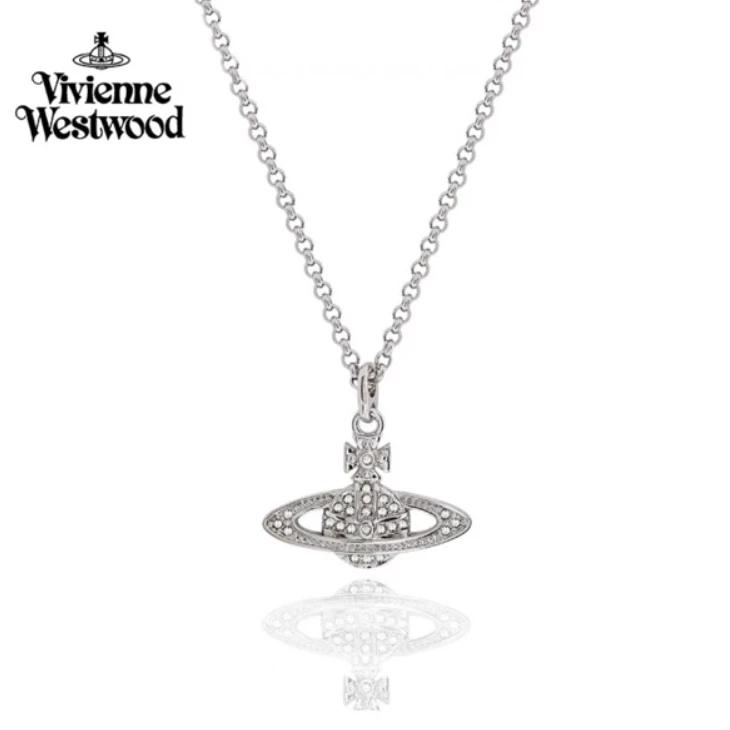 全新未使用  【小花念念】Vivienne Westwood 土星环银色项链 合金
