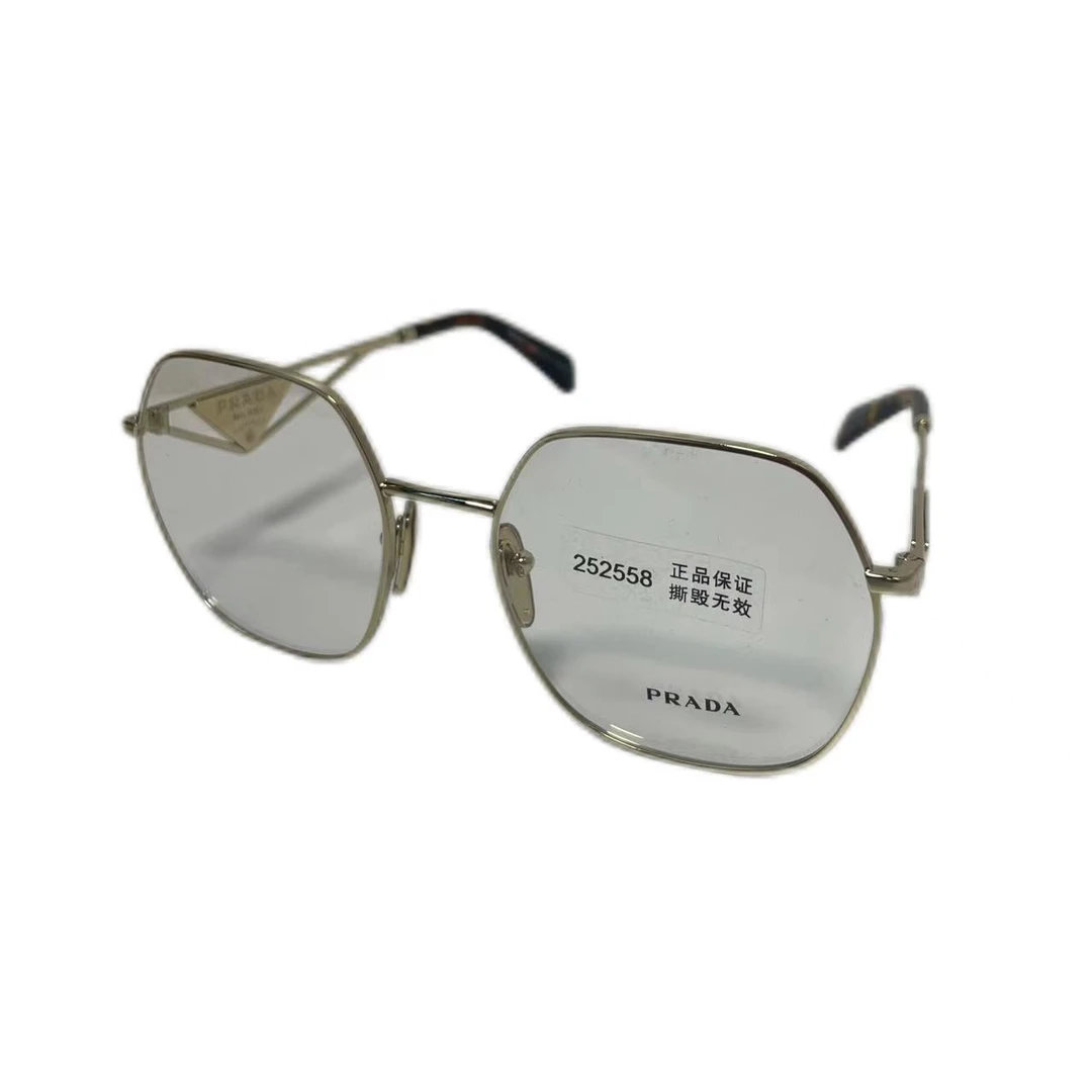 全新未使用 Prada/普拉达 【小花念念】多面体素颜眼镜三角标