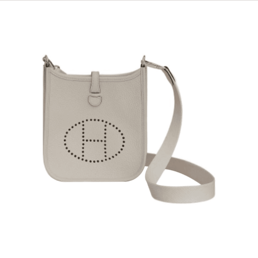 99新 Hermes/爱马仕 【小花Han】Evelyne Mini 16冰川白 TC皮 B刻