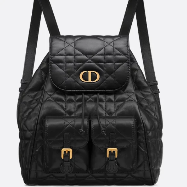 全新未使用 DIOR/迪奥 【小花念念】Caro 中号 双肩包 黑色