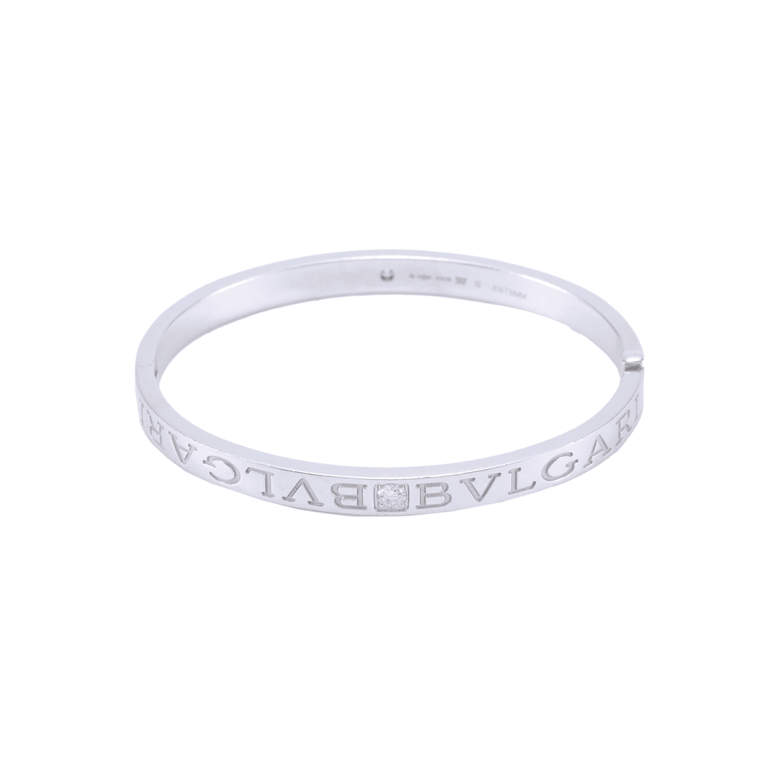 99新 BVLGARI/宝格丽 【小花念念】字母logo 手镯 镶两钻 S号