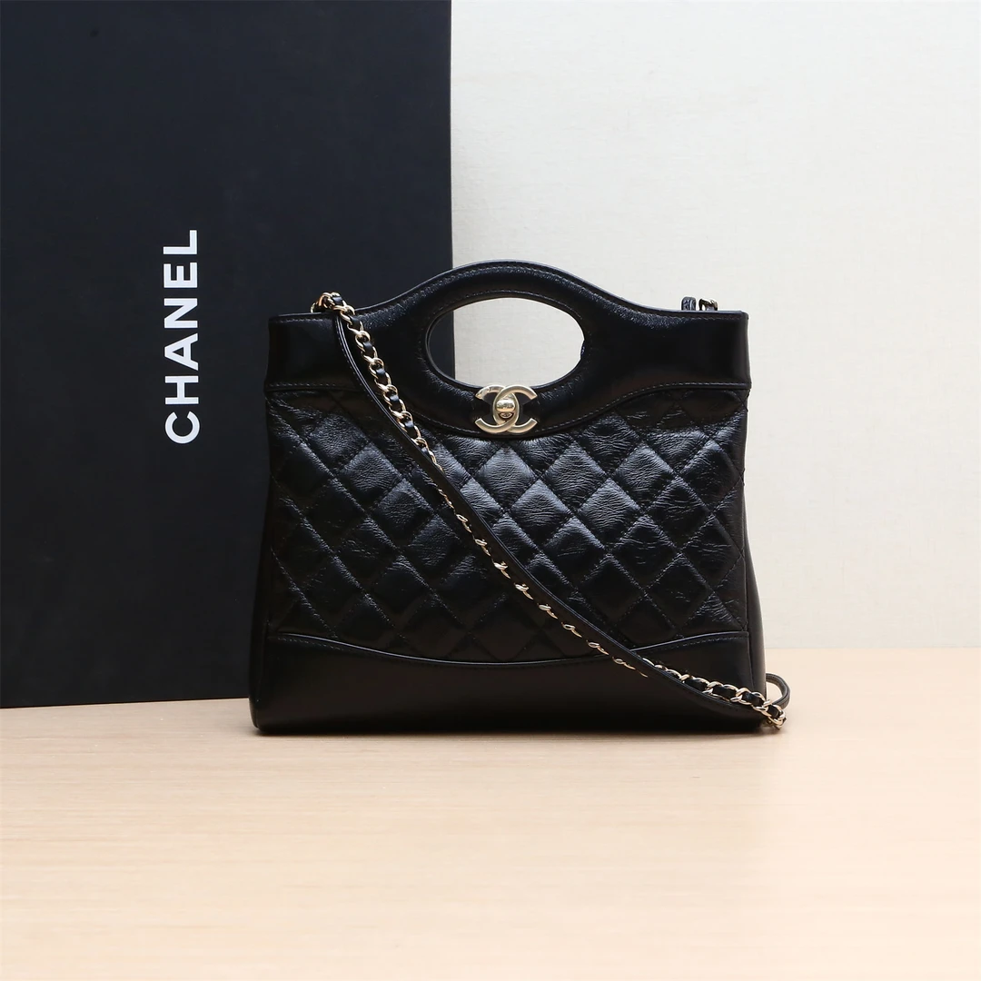99新 Chanel/香奈儿 【小花Han】31Bag Mini 黑色 芯片开 金扣 包