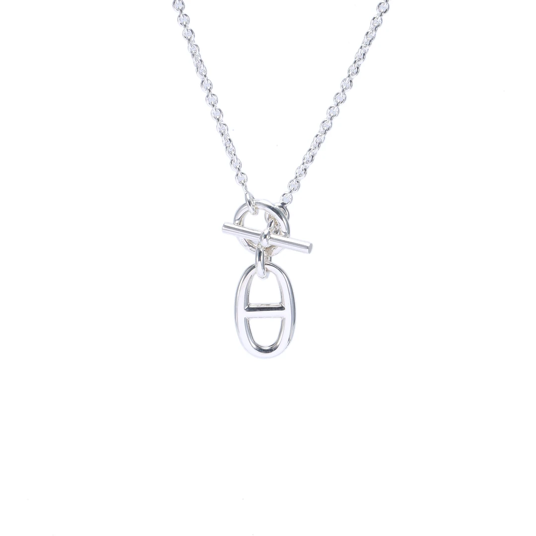 全新未使用 Hermes/爱马仕 活动【小花念念】猪鼻子项链 AG925 银