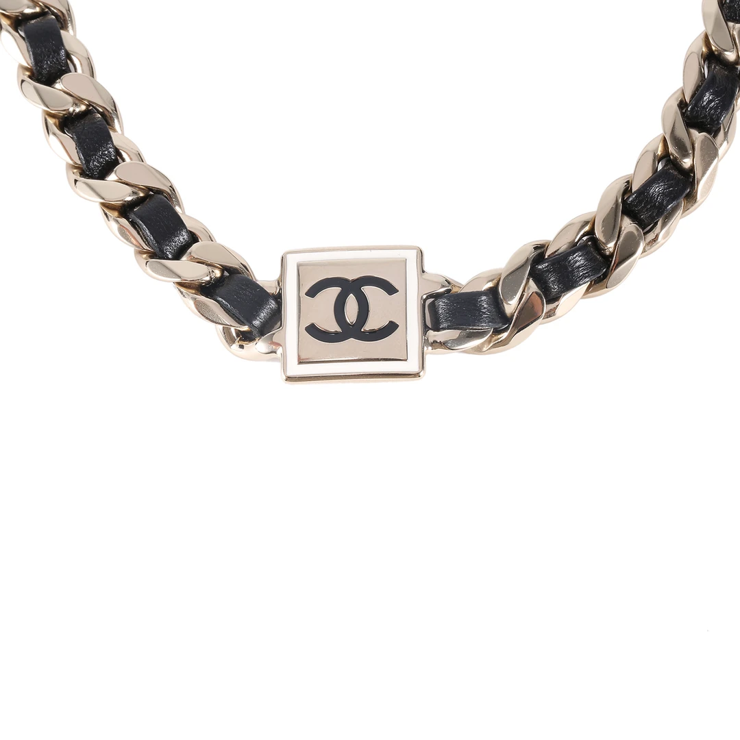 99新 Chanel/香奈儿 活动166-XF【小花念念】方牌皮穿链choker 合金