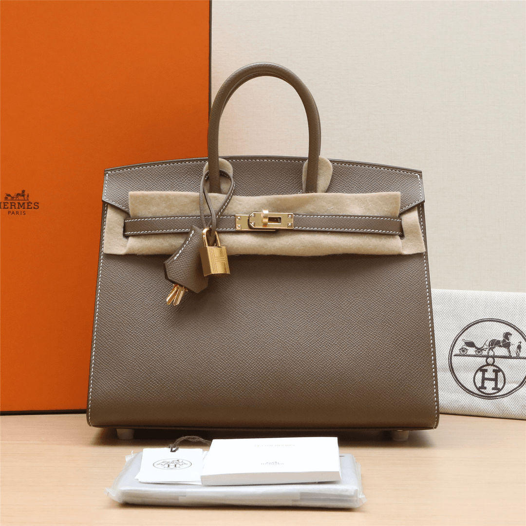 99新 Hermes/爱马仕 【小花Han】Birkin 25 大象灰 Ep皮 Y刻 包