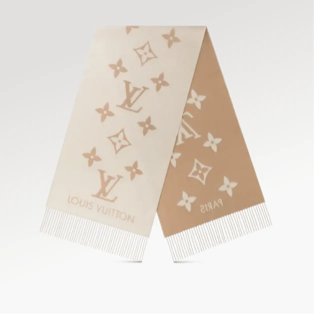 全新未使用 LouisVuitton/路易威登 【小花念念】羊绒围巾 奶茶