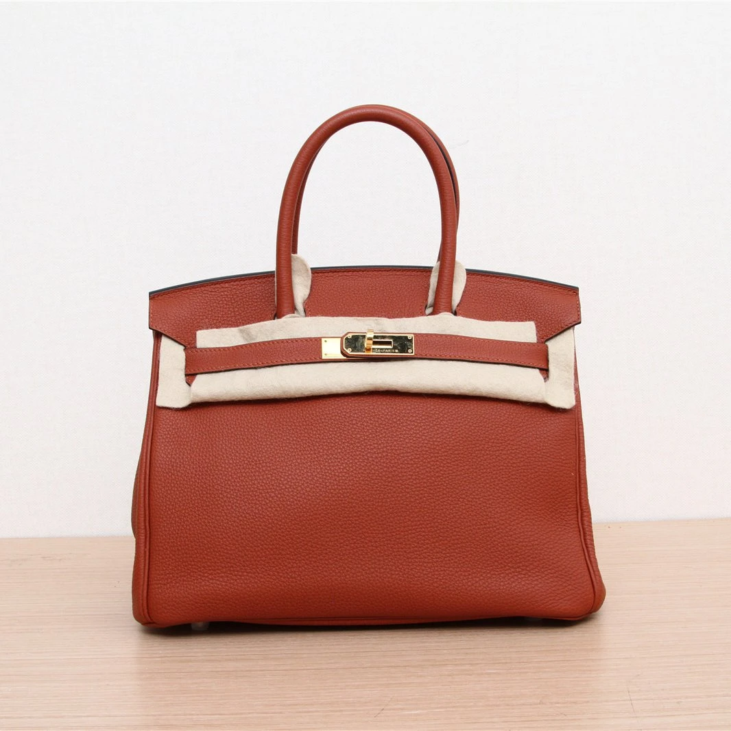 99新 Hermes/爱马仕 活动【小花Han】Birkin 30 泥土橘Tg皮 X刻包