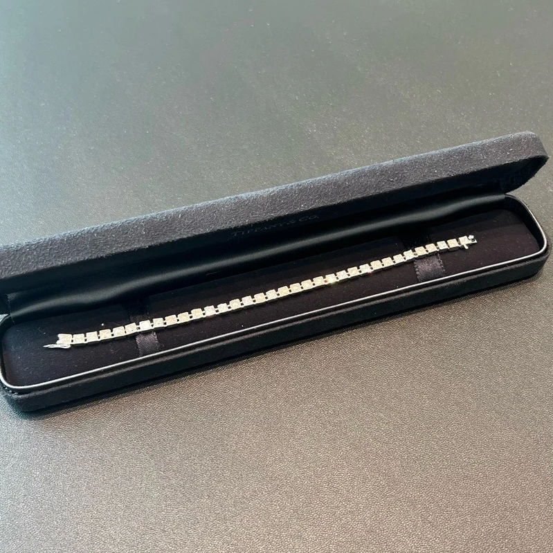 99新 Tiffany & Co./蒂芙尼 -680 小花6欢 满钻 白金 手链