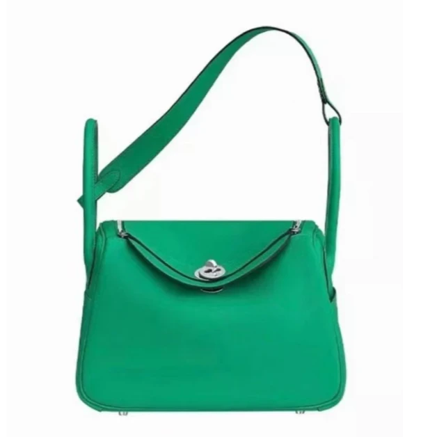 99新 Hermes/爱马仕 【小花念念】Lindy 26 仙人掌 绿 银扣 D刻包