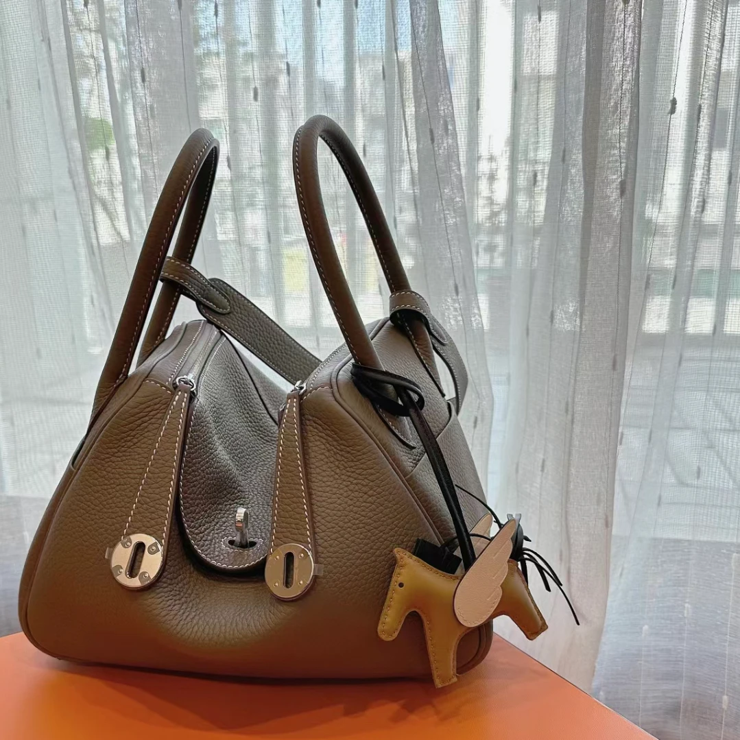 99新 Hermes/爱马仕 【小花念念】Lindy 26 大象灰 TC皮 Z刻 银扣包