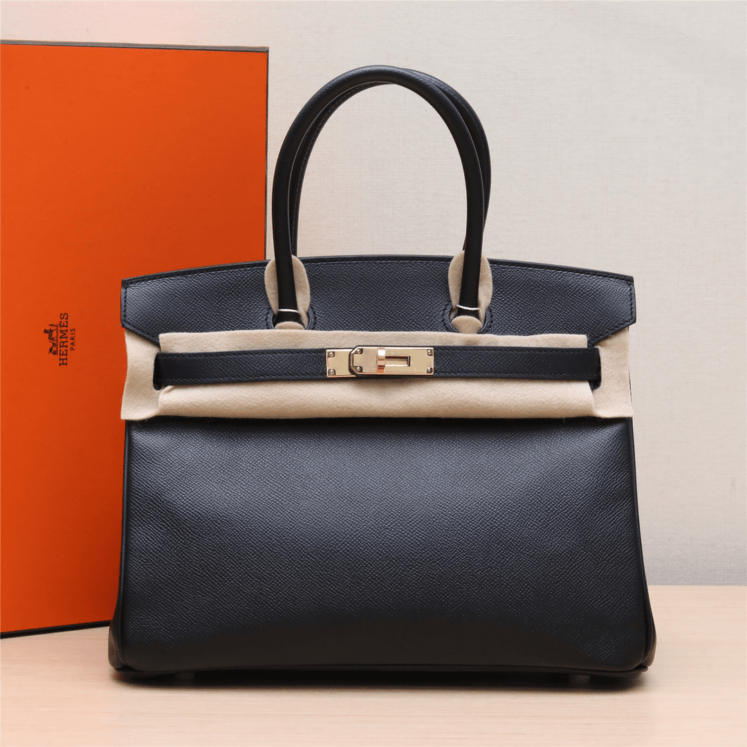 99新 Hermes/爱马仕 活动【小花Han】Birkin 30 黑色 Ep皮 A刻 包