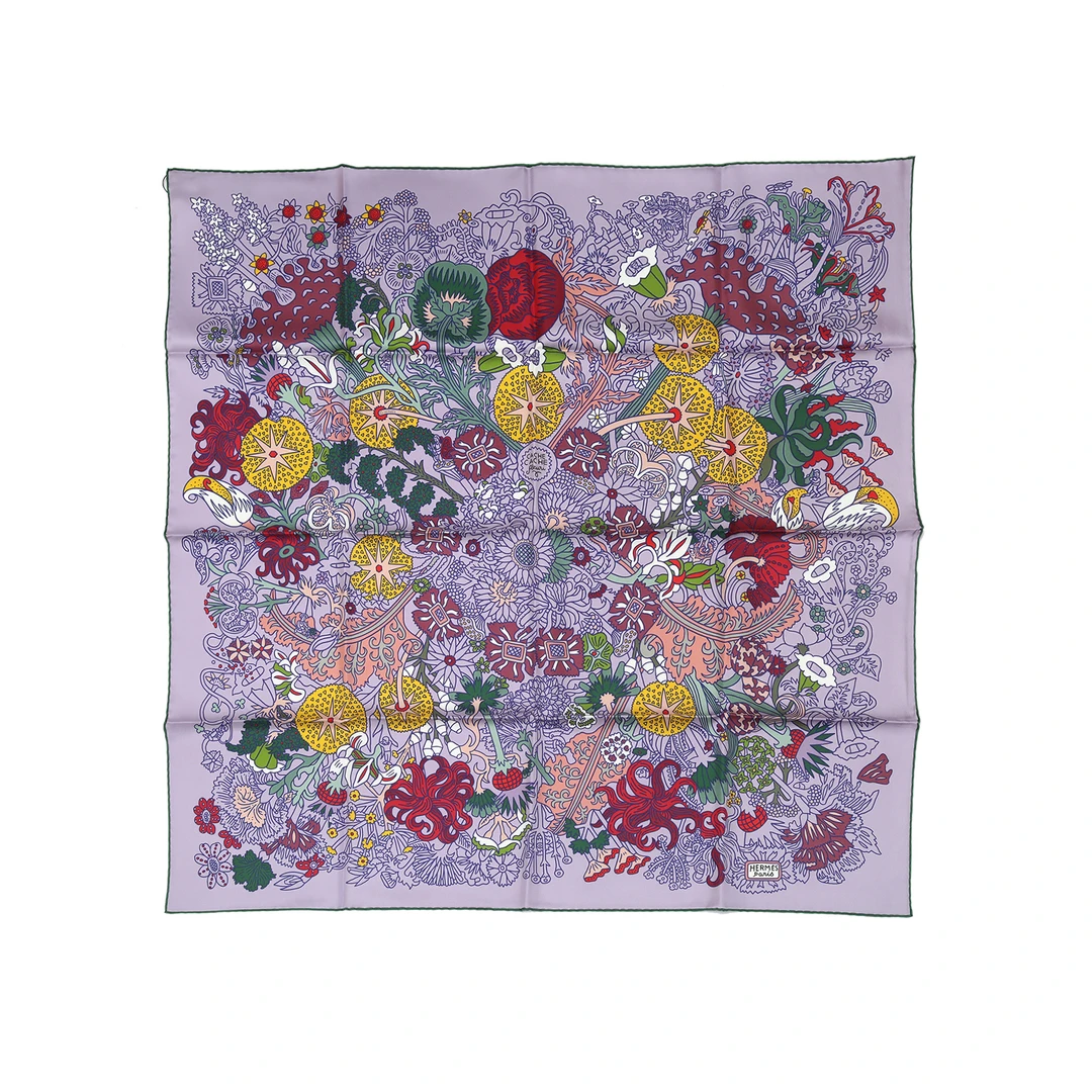 全新未使用 Hermes/爱马仕 【小花念念】花卉遮蔽物 90X90CM 丝巾