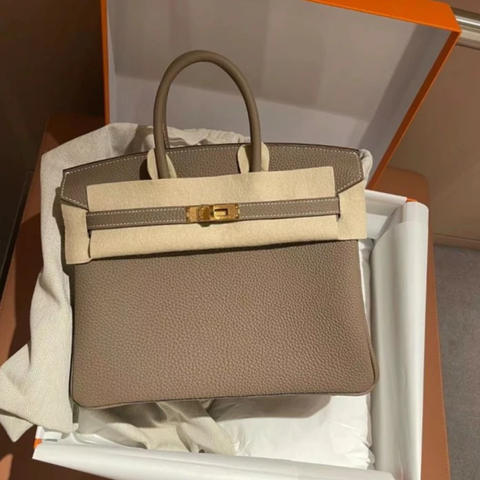 全新未使用 Hermes/爱马仕 小花6欢 Birkin25大象灰 Togo皮 B刻包