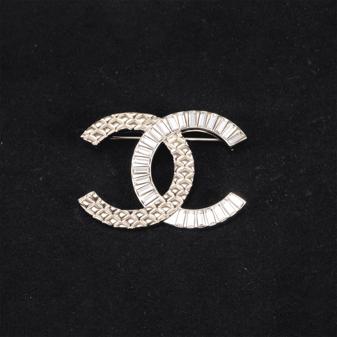 99新 Chanel/香奈儿 【小花念念】P224828806双C 方钻 胸针 合金