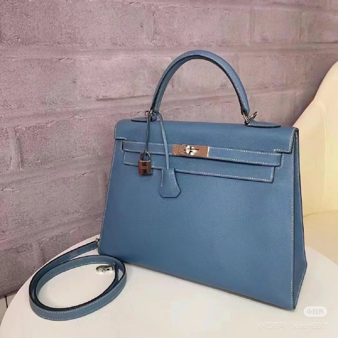 99新 Hermes/爱马仕 外【小花Han】Kelly 35 Ep皮 银扣 框J 包