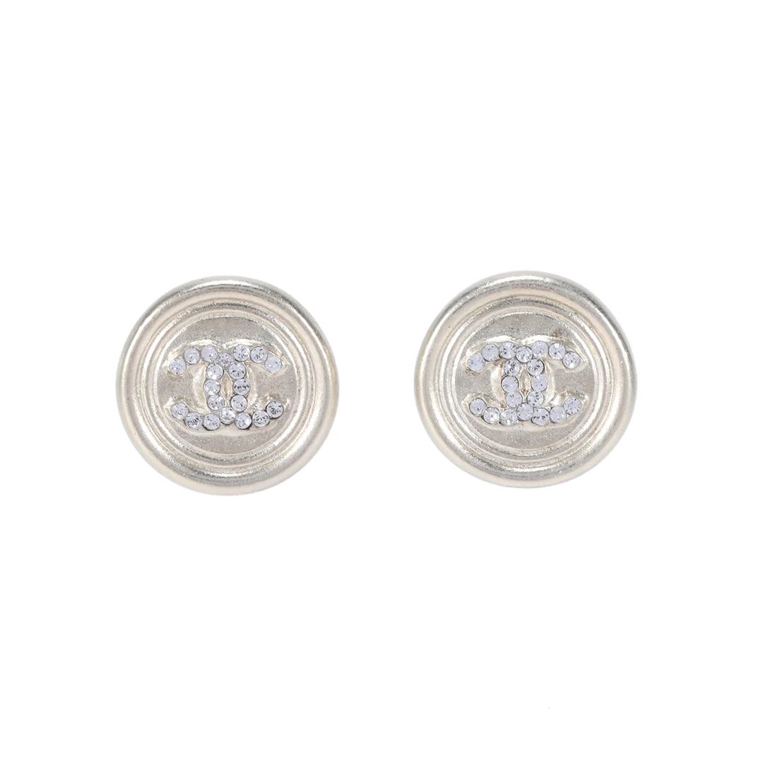 全新未使用 Chanel/香奈儿 【小花念念】金色纽扣双C耳钉