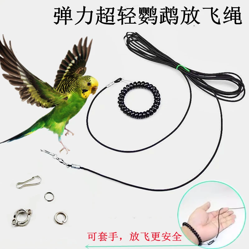 鹦鹉脚环活扣牵引绳超轻不伤脚虎皮牡丹玄凤和尚专用弹力放飞绳