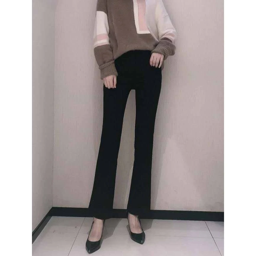 招牌微喇裤｜高腰弹力九分裤微喇裤 1100288