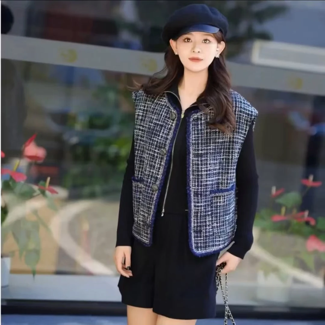 GIRDEAR/哥弟早秋时尚简约气质轻奢小香风百搭外穿马夹女 1400791