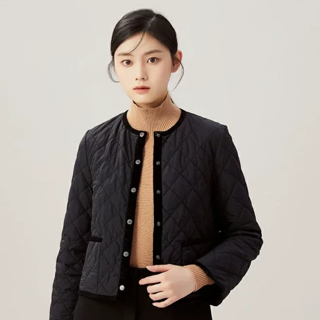 GIRDEAR/哥弟   新雪丽小香｜小香风丝绒包边保暖棉服外套1400512