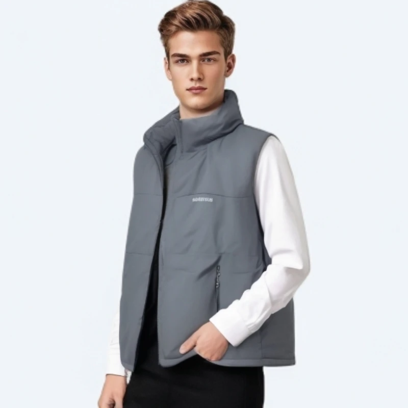 男款棉马甲冬季背心坎肩户外休闲秋冬保暖防风加厚时尚运动脱卸帽