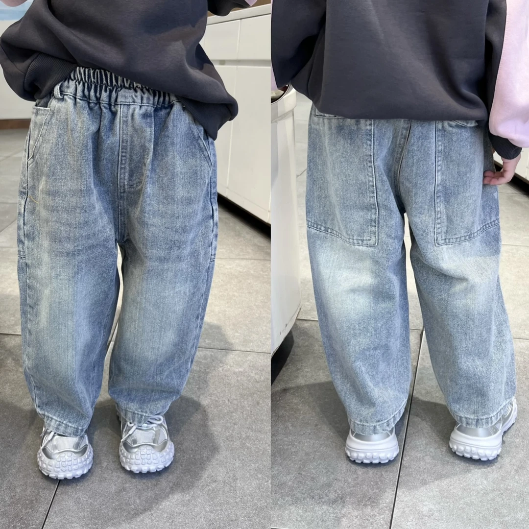 轩轩家儿童秋装2024童装韩版宝宝休闲长裤百搭男童牛仔裤