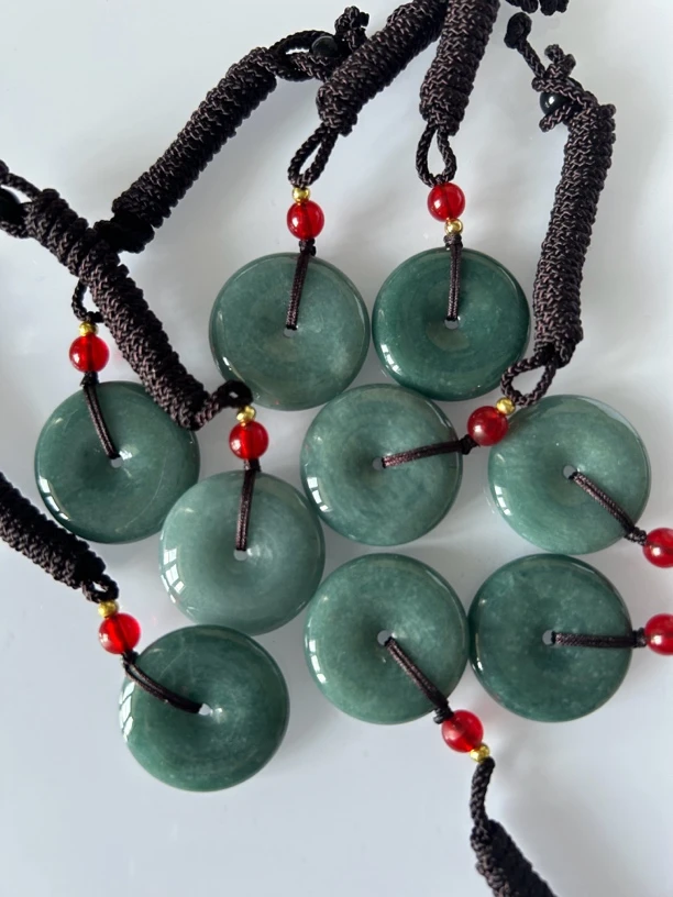 天然A货翡翠平安扣（大小约24.8×4.9）（001）