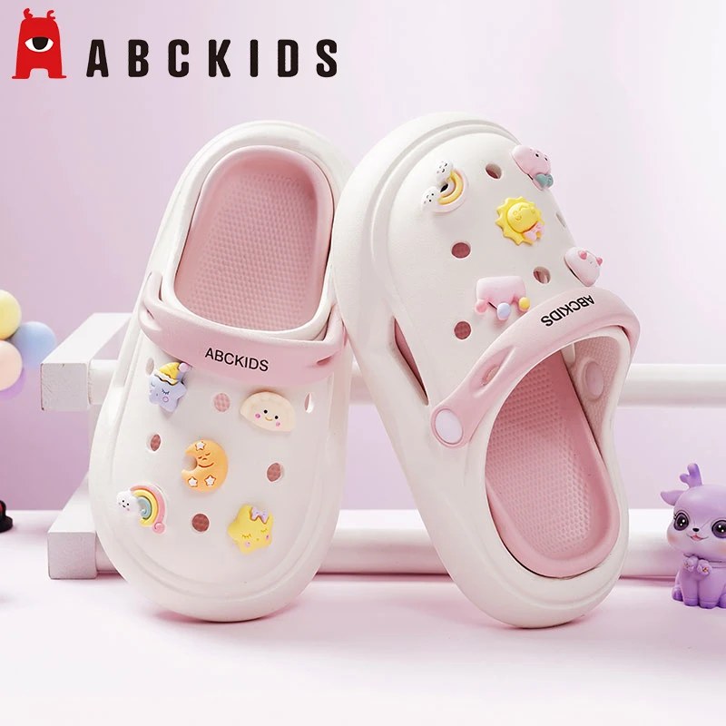 abckids拖鞋儿童女孩夏季小太阳洞洞鞋防滑清凉沙滩鞋子可外穿