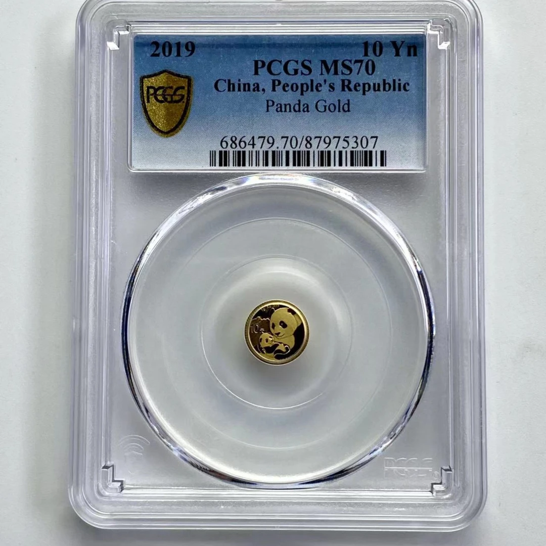 2019年熊猫1克金币.19年熊猫金币.19年1克金猫.PCGS评级70分.保真