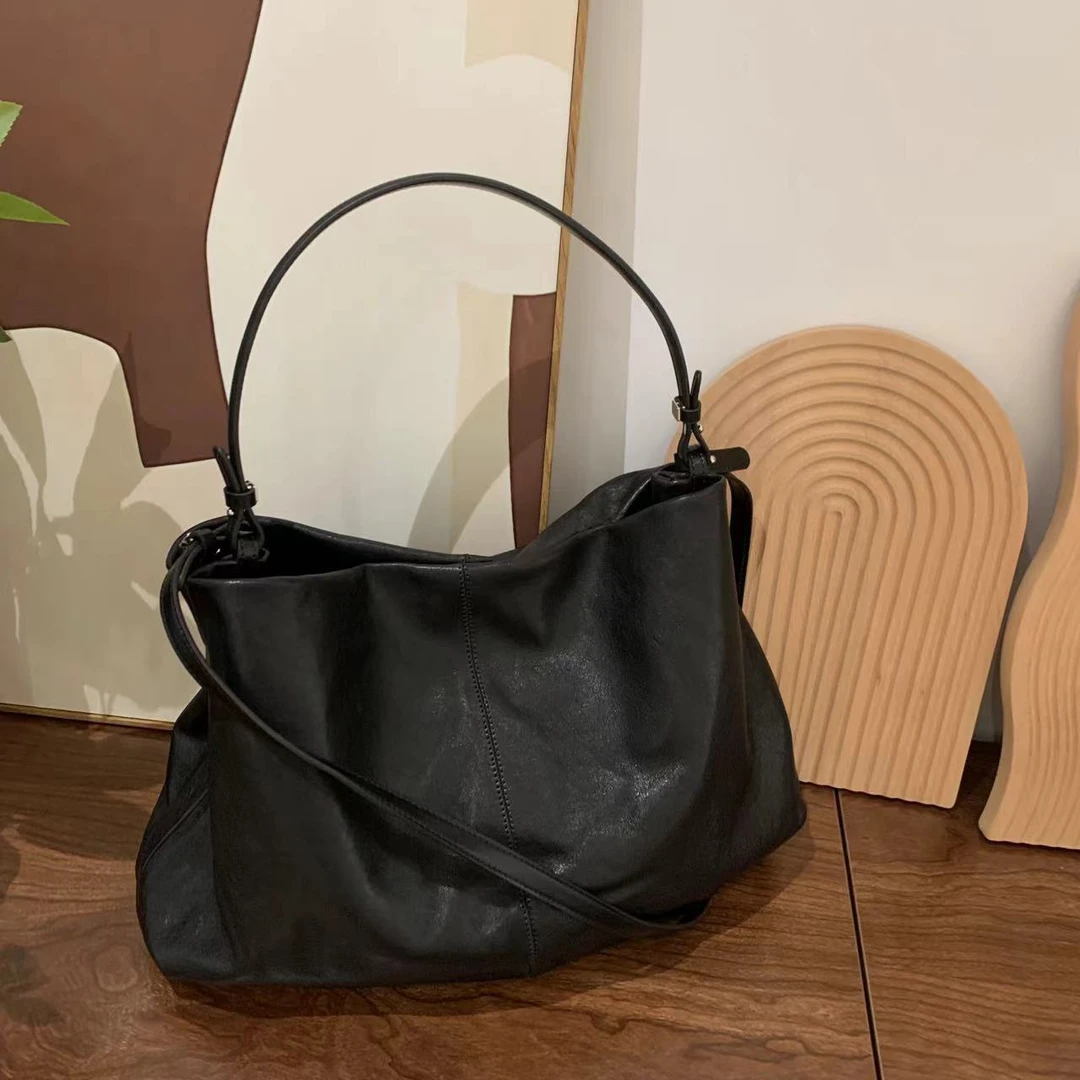 羊皮大兜单肩斜挎大容量托特包4-8-29