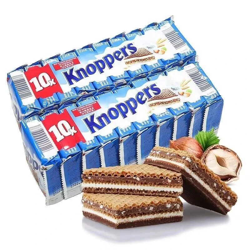 德国进口Knoppers威化牛奶榛子饼干巧克力五层夹心可可脂休闲零食