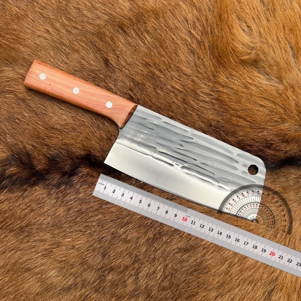 铬钼钢手工锻打锤纹家用女士户外剔骨菜刀锋利切片切丝菜刀专用刀