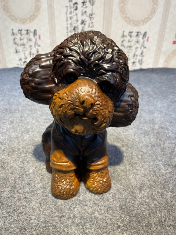 泰迪工艺品摆件手工十二生肖创意可爱雕刻中式桌面客厅办公室摆件